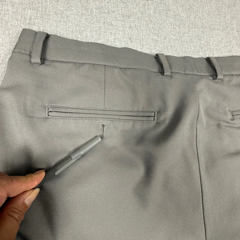Greg Norman Mens Gray Shark Golf Pants 36x30 Performance Stretch Flat Front